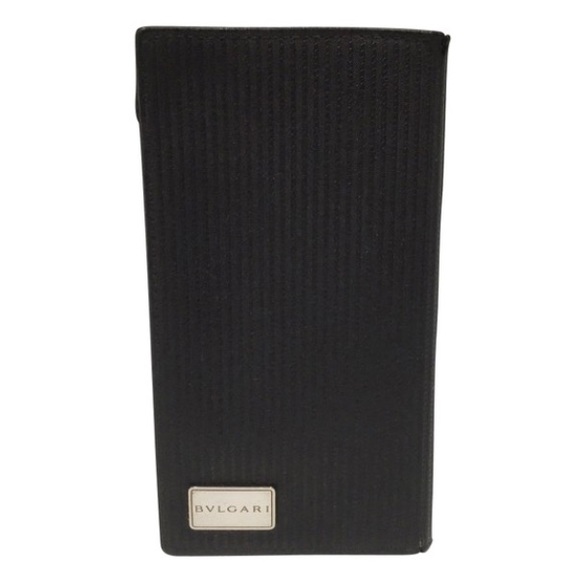 BVLGARI Handbags - Bvlgari black canvas and leather bifold wallet